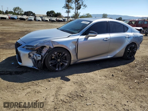 2023 Lexus IS with VIN JTHCA1D22P5125427, listed as a Copart auction lot 73154004 with 16,182 mi miles and Salvage Title. Bid and sale history available at carsss.com. Image 1.