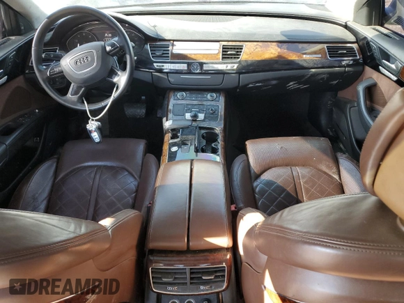 2014 Audi A8 4.0T with VIN WAUR2AFD9EN004542, listed as a Copart auction lot 88472135 with 75,909 mi miles and Salvage Title. Bid and sale history available at DreamBid. Image 8.