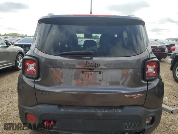 2016 Jeep Renegade Trailhawk with VIN ZACCJBCT5GPE16139, listed as a Copart auction lot 62498705 with 117,080 mi miles and Salvage title. Bid and sale history available at DreamBid. Image 6.