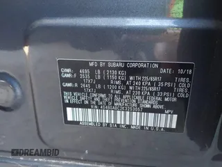 2019 Subaru Outback with VIN 4S4BSABC2K3253057, listed as a IAAI auction lot 42578052 with Not provided miles and . Bid and sale history available at DreamBid. Image 9.