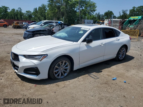 2021 Acura TLX with VIN 19UUB5F35MA003021, listed as a Copart auction lot 62296345 with 46,078 mi miles and Salvage title. Bid and sale history available at DreamBid. Image 1.