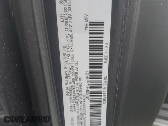 2009 Subaru Outback Special Edtn with VIN 4S4BP61C597314355, listed as a Copart auction lot 84178804 with 136,120 mi miles and Salvage Title. Bid and sale history available at carsss.com. Image 13.