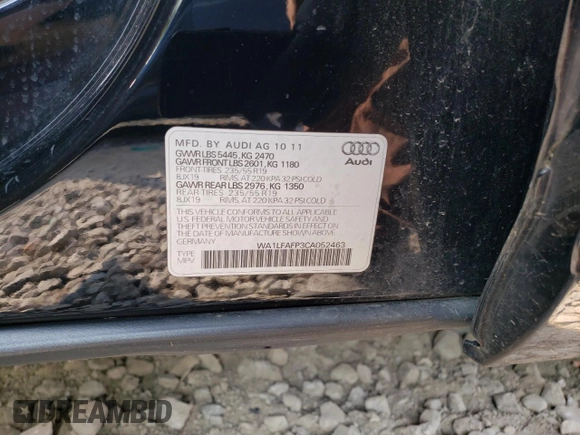 2012 Audi Q5 Premium Plus z VIN WA1LFAFP3CA052463, wystawiony jako Copart lot #59122905 z przebiegiem 130 271 mil mil oraz Szkoda całkowita • Salvage title. Historia ofert i sprzedaży dostępna na DreamBid. Obrazek 14.