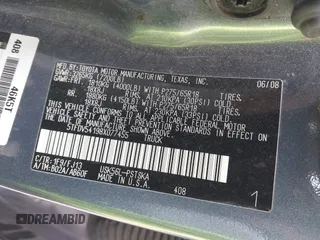 2008 Toyota Tundra z VIN 5TFDV54198X077455, wystawiony jako IAAI lot #41668660 z przebiegiem 164 008 mil mil oraz . Historia ofert i sprzedaży dostępna na DreamBid. Obrazek 9.
