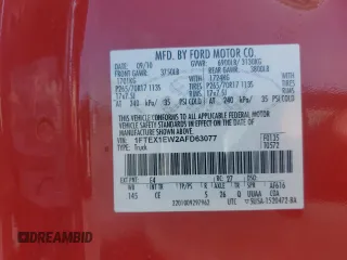 2010 Ford F-150 XL with VIN 1FTEX1EW2AFD63077, listed as a Copart auction lot 52281895 with 160,087 mi miles and Salvage Title. Bid and sale history available at carsss.com. Image 12.