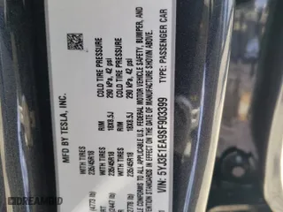 2025 Tesla Model 3 Long Range with VIN 5YJ3E1EA9SF903399, listed as a Copart auction lot 47072015 with 4,770 mi miles and Salvage Title. Bid and sale history available at carsss.com. Image 14.