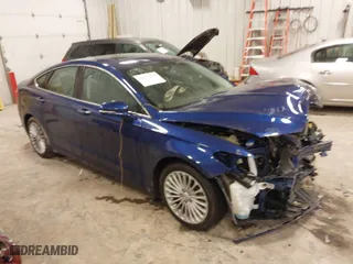 2013 Ford Fusion Titanium Hybrid with VIN 3FA6P0RU9DR320909, listed as a IAAI auction lot 41477530 with 108,153 mi miles. Bid and sale history available at carsss.com. Image 1.