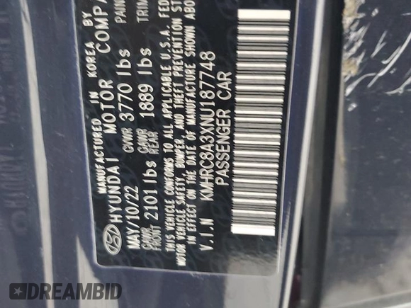 2022 Hyundai Venue Limited with VIN KMHRC8A3XNU187748, listed as a Copart auction lot 51633135 with 59,933 mi miles and Salvage Title. Bid and sale history available at DreamBid. Image 15.