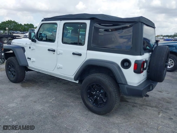 2024 Jeep Wrangler Sport S with VIN 1C4PJXDG9RW308614, listed as a IAAI auction lot 42026232 with 4,987 mi miles. Bid and sale history available at carsss.com. Image 3.
