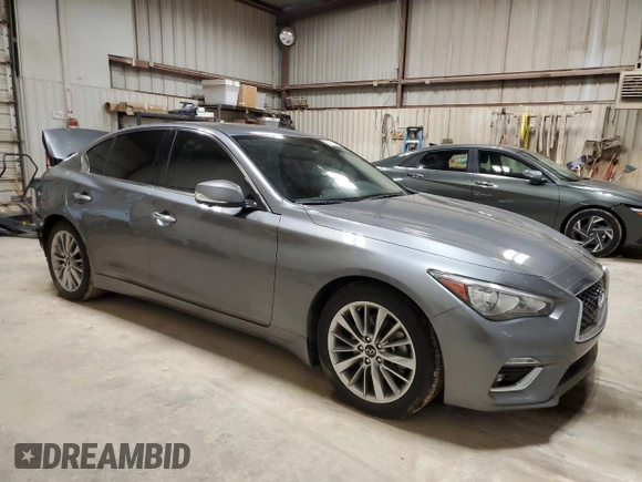 2023 Infiniti Q50 Luxe with VIN JN1EV7BP9PM512226, listed as a Copart auction lot 56002275 with 29,865 mi miles and Salvage title. Bid and sale history available at DreamBid. Image 4.