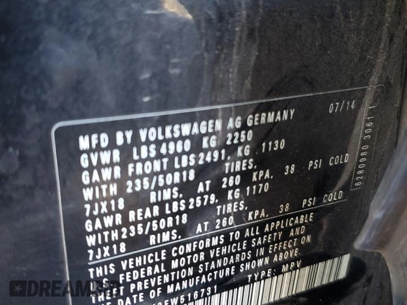 2015 Volkswagen Tiguan SE z VIN WVGBV7AX9FW516731, wystawiony jako Copart lot #49508815 z przebiegiem 172 072 mil mil oraz Szkoda całkowita • Salvage title. Historia ofert i sprzedaży dostępna na DreamBid. Obrazek 12.