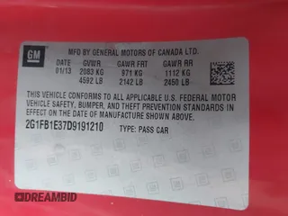 2013 Chevrolet Camaro LT z VIN 2G1FB1E37D9191210, wystawiony jako IAAI lot #42163053 z przebiegiem 316 976 mil mil oraz . Historia ofert i sprzedaży dostępna na DreamBid. Obrazek 9.