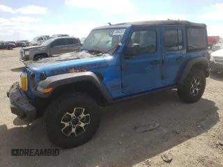 2022 Jeep Wrangler Unlimited Rubicon with VIN 1C4JJXFM7NW237044, listed as a Copart auction lot 68004203 with Not provided miles and Salvage title. Bid and sale history available at DreamBid. Image 1.