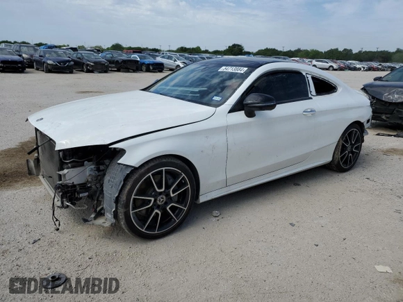 2020 Mercedes-Benz C 300 z VIN W1KWJ8DB3LG035117, wystawiony jako Copart lot #54713884 z przebiegiem 42 156 mil mil oraz Szkoda całkowita • Salvage title. Historia ofert i sprzedaży dostępna na DreamBid. Obrazek 1.