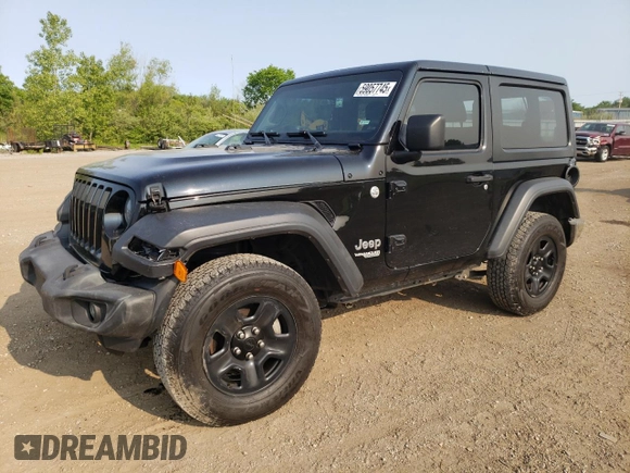 2018 Jeep Wrangler Sport with VIN 1C4GJXAN5JW180105, listed as a Copart auction lot 59057745 with 57,310 mi miles and Salvage title. Bid and sale history available at DreamBid. Image 1.