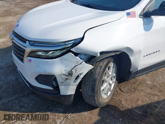 2022 Chevrolet Equinox LT with VIN 3GNAXKEV4NL237107, listed as a IAAI auction lot 41949948 with 23,113 mi miles and . Bid and sale history available at DreamBid. Image 6.