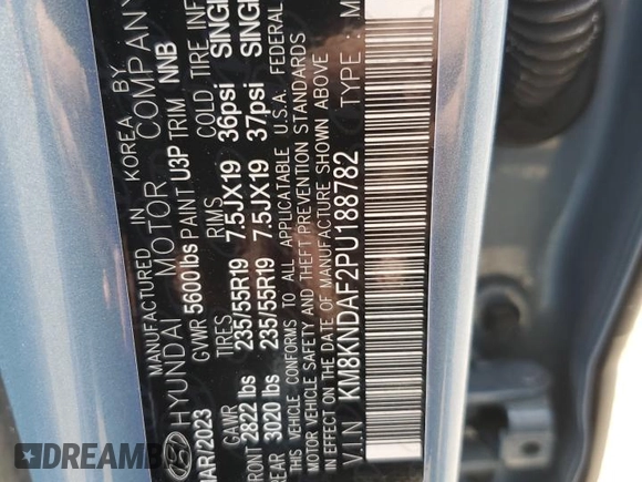 2023 Hyundai Ioniq 5 SEL с VIN KM8KNDAF2PU188782, выставлен на аукционе Copart как лот 49582095 с пробегом 13 568 миль миль и Списание • Salvage title. История ставок и продаж доступна на DreamBid. Изображение 14.