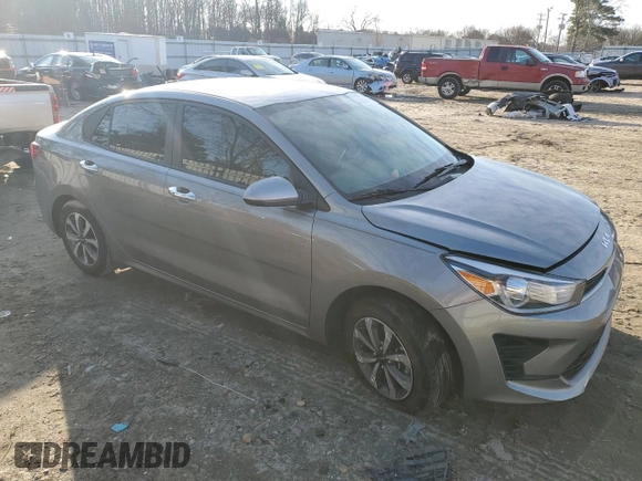 2022 Kia Rio LX with VIN 3KPA24AD6NE453853, listed as a Copart auction lot 43846435 with 38,702 mi miles and Salvage Title. Bid and sale history available at carsss.com. Image 4.