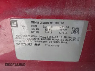 2012 Chevrolet Sonic LT z VIN 1G1JC5SHXC4113696, wystawiony jako IAAI lot #41843938 z przebiegiem 102 111 mil mil oraz . Historia ofert i sprzedaży dostępna na DreamBid. Obrazek 9.