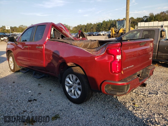 2020 Chevrolet Silverado 1500 Custom with VIN 1GCRWBEF0LZ132559, listed as a Copart auction lot 75050384 with 114,446 mi miles and Salvage Title. Bid and sale history available at carsss.com. Image 2.