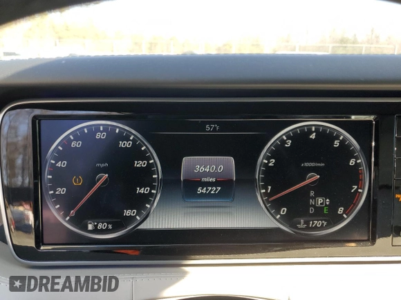 2015 Mercedes-Benz S 550 with VIN WDDXJ8FB8FA000954, listed as a Copart auction lot 46428495 with 54,727 mi miles and Salvage Title. Bid and sale history available at carsss.com. Image 9.