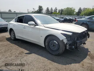 2018 Infiniti Q50 Luxe z VIN JN1EV7AP9JM363812, wystawiony jako Copart lot #59270605 z przebiegiem Nie podano mil oraz Szkoda całkowita • Salvage title. Historia ofert i sprzedaży dostępna na DreamBid. Obrazek 4.