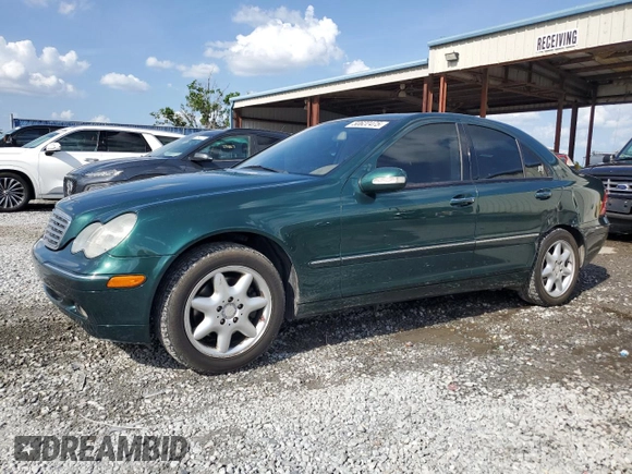 2001 Mercedes-Benz C 320 with VIN WDBRF64J21F029346, listed as a Copart auction lot 50622475 with 82,100 mi miles and Salvage Title. Bid and sale history available at carsss.com. Image 1.