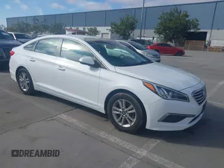 2016 Hyundai Sonata SE with VIN 5NPE24AF7GH345145, listed as a IAAI auction lot 41999228 with 76,917 mi miles and . Bid and sale history available at carsss.com. Image 1.