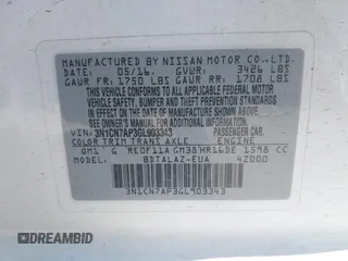 2016 Nissan Versa S z VIN 3N1CN7AP3GL903343, wystawiony jako IAAI lot #42520278 z przebiegiem 106 630 mil mil oraz . Historia ofert i sprzedaży dostępna na DreamBid. Obrazek 9.