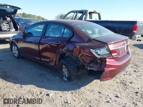 2015 Honda Civic LX with VIN 19XFB2F56FE251009, listed as a IAAI auction lot 41865851 with 95,432 mi miles and . Bid and sale history available at DreamBid. Image 3.
