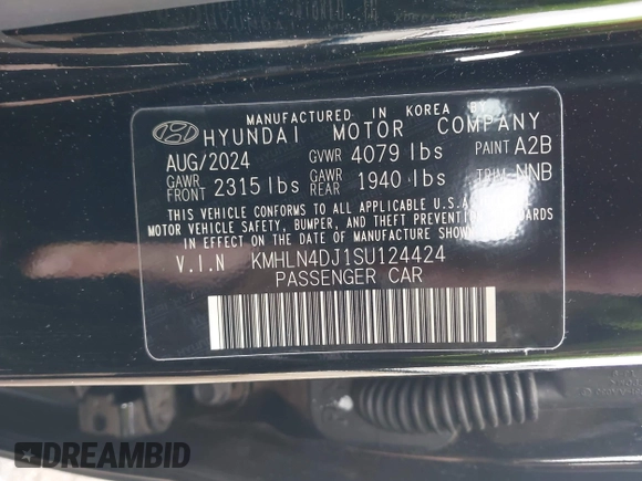 2025 Hyundai Elantra Limited z VIN KMHLN4DJ1SU124424, wystawiony jako IAAI lot #42013638 z przebiegiem 2 713 mil mil oraz . Historia ofert i sprzedaży dostępna na DreamBid. Obrazek 9.