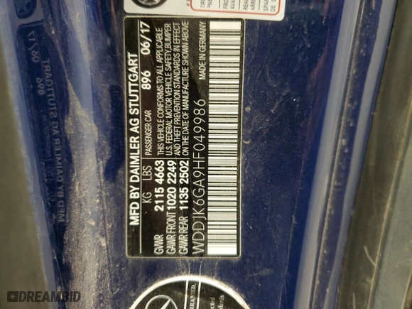 2017 Mercedes-Benz SL with VIN WDDJK6GA9HF049986, listed as a Copart auction lot 72089914 with NaN miles and Salvage Title. Bid and sale history available at carsss.com. Image 15.