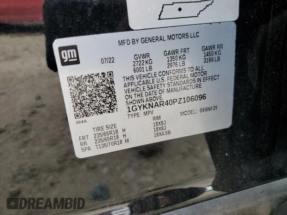 2023 Cadillac XT5 FWD Luxury z VIN 1GYKNAR40PZ106096, wystawiony jako Copart lot #80909074 z przebiegiem 19 677 mil mil oraz Nie do naprawy • Non repairable. Historia ofert i sprzedaży dostępna na DreamBid. Obrazek 13.