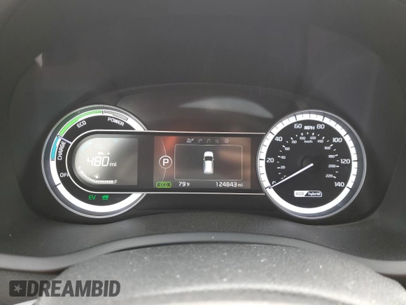2017 Kia Niro Touring Launch Edition with VIN KNDCC3LC3H5083885, listed as a Copart auction lot 55687614 with 124,843 mi miles and Salvage Title. Bid and sale history available at carsss.com. Image 9.