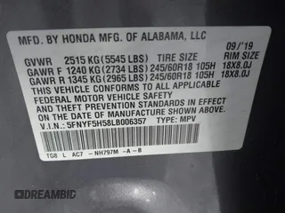 2020 Honda Pilot EX-L с VIN 5FNYF5H58LB006357, выставлен на аукционе IAAI как лот 42191456 с пробегом 87 887 миль миль и . История ставок и продаж доступна на DreamBid. Изображение 9.