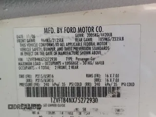 2007 Ford Mustang Deluxe z VIN 1ZVFT84NX75272930, wystawiony jako Copart lot #61072165 z przebiegiem 137 513 mil mil oraz Szkoda całkowita • Salvage title. Historia ofert i sprzedaży dostępna na DreamBid. Obrazek 12.