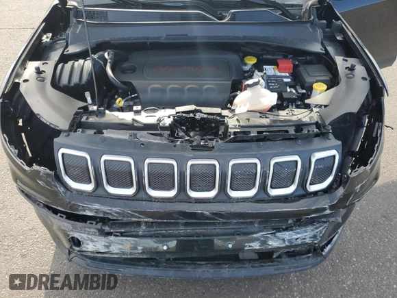 2022 Jeep Compass Altitude with VIN 3C4NJDBB8NT113195, listed as a Copart auction lot 48806985 with 23,038 mi miles and Salvage Title. Bid and sale history available at carsss.com. Image 12.
