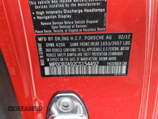 2012 Porsche 911 Carrera S with VIN WP0CB2A92CS154492, listed as a Copart auction lot 74218184 with 0 mi miles and Salvage Title. Bid and sale history available at carsss.com. Image 13.