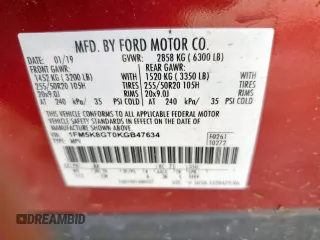 2019 Ford Explorer Sport with VIN 1FM5K8GT0KGB47634, listed as a Copart auction lot 60778275 with 145,776 mi miles and Salvage title. Bid and sale history available at DreamBid. Image 13.