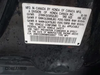 2009 Acura MDX Tech Pkg with VIN 2HNYD28699H530837, listed as a IAAI auction lot 41522461 with 1 mi miles. Bid and sale history available at carsss.com. Image 9.