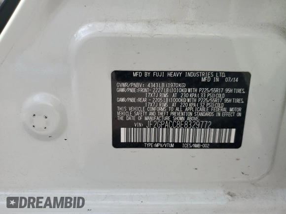 2014 Subaru Crosstrek Premium с VIN JF2GPACC8E8329772, выставлен на аукционе Copart как лот 54482205 с пробегом 197 791 миль миль и Чистый • Clean title. История ставок и продаж доступна на DreamBid. Изображение 12.