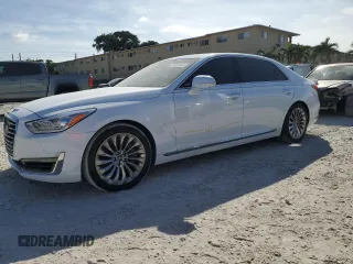 2019 Genesis G90 z VIN KMTF54JH1KU054539, wystawiony jako Copart lot #81937834 z przebiegiem 27 024 mil mil oraz Nie do naprawy • Non repairable. Historia ofert i sprzedaży dostępna na DreamBid. Obrazek 1.