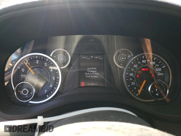 2019 Ram 1500 Tradesman z VIN 1C6SRFNTXKN651198, wystawiony jako Copart lot #58806495 z przebiegiem 61 082 mil mil oraz Szkoda całkowita • Salvage title. Historia ofert i sprzedaży dostępna na DreamBid. Obrazek 9.