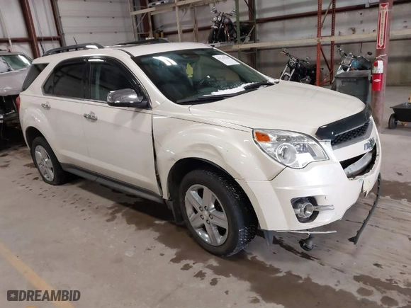 2015 Chevrolet Equinox LTZ with VIN 1GNFLHEK0FZ117504, listed as a IAAI auction lot 41743168 with 107,826 mi miles. Bid and sale history available at carsss.com. Image 1.