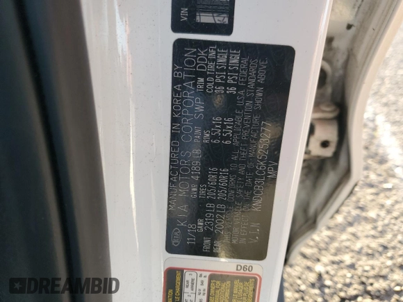2019 Kia Niro LX with VIN KNDCB3LC6K5253277, listed as a Copart auction lot 52574685 with 90,494 mi miles and Salvage Title. Bid and sale history available at carsss.com. Image 12.
