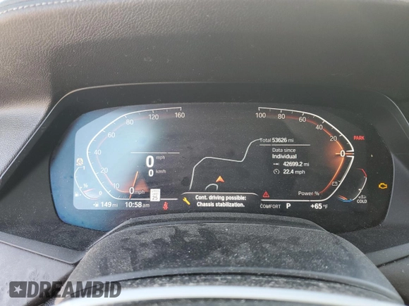 2022 BMW X7 xDrive40i with VIN 5UXCW2C05N9K20349, listed as a Copart auction lot 48778145 with 53,626 mi miles and Salvage Title. Bid and sale history available at carsss.com. Image 9.