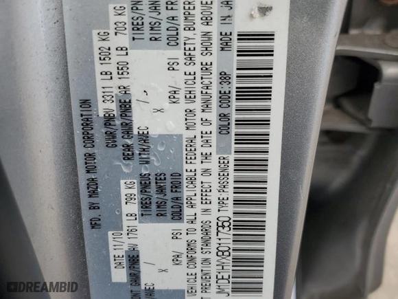 2011 Mazda Mazda2 Sport with VIN JM1DE1HYXB0117350, listed as a Copart auction lot 49642665 with NaN miles and Salvage Title. Bid and sale history available at carsss.com. Image 15.