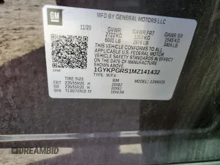 2021 Cadillac XT6 Sport with VIN 1GYKPGRS1MZ141432, listed as a Copart auction lot 75810734 with 56,925 mi miles and Salvage title. Bid and sale history available at DreamBid. Image 14.