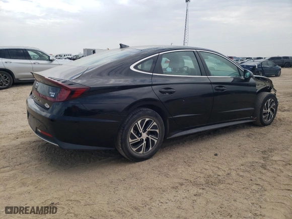 2021 Hyundai Sonata Hybrid Blue with VIN KMHL24JJ4MA029325, listed as a Copart auction lot 61131294 with 52,850 mi miles and Salvage Title. Bid and sale history available at carsss.com. Image 3.