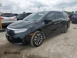 2022 Honda Odyssey EX-L z VIN 5FNRL6H7XNB032434, wystawiony jako Copart lot #59198075 z przebiegiem 65 010 mil mil oraz Czysty tytuł • Clean title. Historia ofert i sprzedaży dostępna na DreamBid. Obrazek 1.
